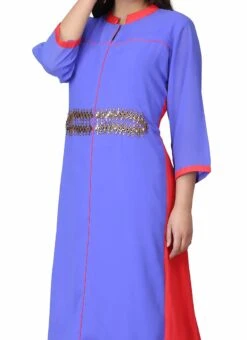 Blue Georgette Kurta Straight Pant Suit Party Wear