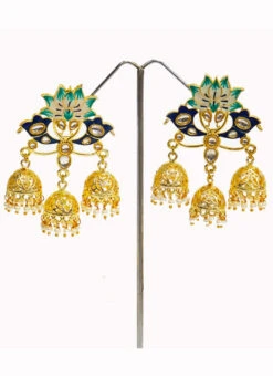 Blue Meenakari Dangler Party Wear -ZariGrace Shop blue meenakari dangler erddrj9103h b