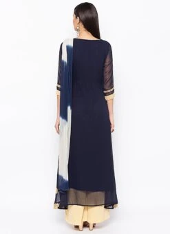 Blue Net Anarkali Suit Party Wear -ZariGrace Shop blue net anarkali suit slmnkc2045 b