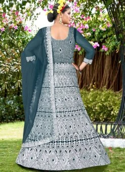 Blue Net Embroidered A Line Lehenga Party Wear 9 Blue Net Embroidered A Line Lehenga Party Wear -ZariGrace Shop blue net embroidered a line lehenga ghska468119004 b