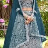 Blue Net Embroidered A Line Lehenga Party Wear -ZariGrace Shop blue net embroidered a line lehenga ghska468119004 l