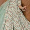 Sea Green Pure Cotton Hand Block Print Anarkali Suit Party Wear -ZariGrace Shop blue pure cotton hand block print anarkali suit sljpjs9000 l