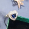 Blue Stone Silver Brass Ring Party Wear