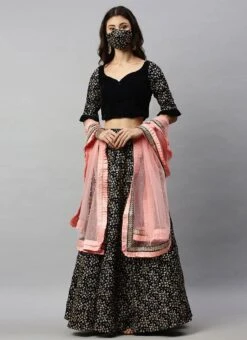 Blue Velvet Embroidered Umbrella Skirt Party Wear -ZariGrace Shop blue velvet embroidered umbrella skirt WBBS02012598 u