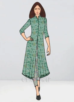 Ethnovog Straight Pant Suit Party Wear -ZariGrace Shop bollywood vogue custom made straight pant suit IWBV01903875 u