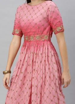 Ethnovog Customised Pink Anarkali Suit Party Wear