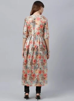 Ethnovog Printed Narrow Straight Pant Suit Work Wear -ZariGrace Shop bollywood vogue printed narrow straight pant suit IWBV01906159 b