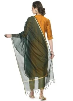 Bottle Green Art Silk Banarasi Dupatta After Six Wear -ZariGrace Shop bottle green art silk banarasi dupatta dpsdmfd204 b