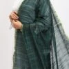 Bottle Green Cotton Slub Weaving Work Dupatta Work Wear