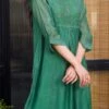 Bottle Green Embroidery Silk Dress Work Wear -ZariGrace Shop bottle green embroidery silk dress drsbadjudrg01 l