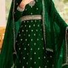 Bottle Green Georgette Embroidered Anarkali Suit Party Wear -ZariGrace Shop bottle green georgette embroidered anarkali suit slsli1921408 l
