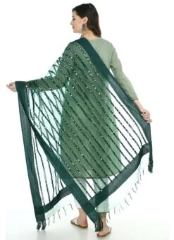 Bottle Green Organza Cotton Gota Patti Work Dupatta Festive Wear -ZariGrace Shop bottle green organza cotton gota patti work dupatta dpdmfmfd042 b