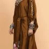 Brown Handpainted Kaftan Set Party Wear -ZariGrace Shop brown handpainted kaftan set kfdasct174 l