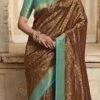 Brown Kanjeevaram Silk Weaving Work Saree Festive Wear -ZariGrace Shop brown kanjeevaram silk weaving work saree saspl2011 l