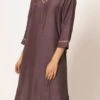 Brownish Purple Pure Chanderi Silk Embroidered Kurta Semi Palazzo Set Party Wear -ZariGrace Shop brownish purple pure chanderi silk embroidered kurta semi palazzo set krsdvcsvks42 l