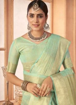 Celeste Blue Art Silk Banarasi Saree Festive Wear 9 Celeste Blue Art Silk Banarasi Saree Festive Wear -ZariGrace Shop celeste blue art silk banarasi saree samkns5146109 b