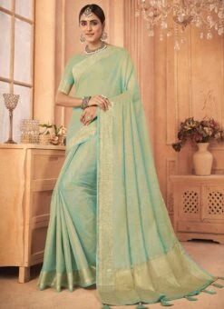 Celeste Blue Art Silk Banarasi Saree Festive Wear 8 Celeste Blue Art Silk Banarasi Saree Festive Wear -ZariGrace Shop celeste blue art silk banarasi saree samkns5146109 u