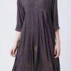 Chocolate Brown Georgette Kurta Straight Pant Set Work Wear
