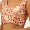 Coral Pink Silk Embroidered Work Blouse Party Wear -ZariGrace Shop coral pink silk embroidered work blouse blspfb134c l