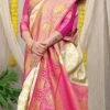 Cream Color Zari Weaving Patola Silk Saree Festive Wear -ZariGrace Shop cream color zari weaving patola silk saree sasom110967 l