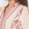 Cream N Pink Cotton Palazzo Set Party Wear