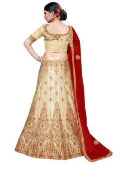 Cream Silk Zari Embroidered A Line Lehenga Festive Wear -ZariGrace Shop cream silk zari embroidered a line lehenga ghsstsktaln7591 b