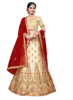 Cream Silk Zari Embroidered A Line Lehenga Festive Wear -ZariGrace Shop cream silk zari embroidered a line lehenga ghsstsktaln7591 u