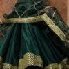 Dark Green Pure Cotton Gota Patti Work Anarkali Suit Party Wear -ZariGrace Shop dark green pure cotton gota patti work anarkali suit sljpjhc400 l