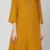 Dark Mustard Linen Kurta Palazzo Set Work Wear -ZariGrace Shop dark mustard linen kurta palazzo set krsdvcsvts08 l