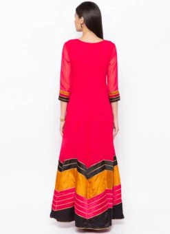 Dark Pink Georgette Embroidered Kurta Churidar Set After Six Wear -ZariGrace Shop dark pink georgette embroidered kurta churidar set krsmnc1898ks b