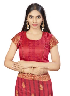 Dark Red Banarasi Silk Zari Work Saree Festive Wear 9 Dark Red Banarasi Silk Zari Work Saree Festive Wear -ZariGrace Shop dark red banarasi silk zari work saree sasstsktspr38550b b