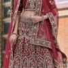 Dark Red Velvet Embroidered N Stones A Line Lehenga Wedding Wear -ZariGrace Shop dark red velvet embroidered n stones a line lehenga ghsak42228113 l
