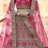 Deep Pink Velvet Embroidered N Stones A Line Lehenga Wedding Wear -ZariGrace Shop deep pink velvet embroidered n stones a line lehenga ghsak42228120 l