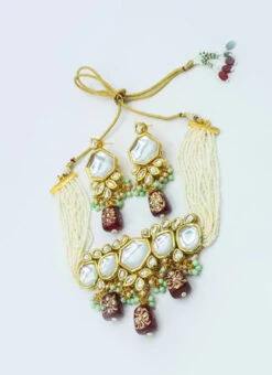 Designer Dark Wine Beads Choker Set Party Wear -ZariGrace Shop designer dark wine beads choker set jynsmni1048 b