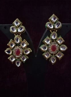 Designer Gajari Pink Long Necklace Set Party Wear -ZariGrace Shop designer gajari pink long necklace set jynsact6989 b