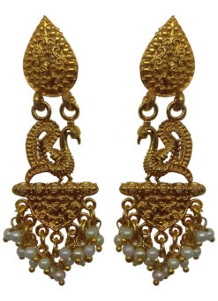 Designer Gold Dangler Earrings Festive Wear -ZariGrace Shop designer gold dangler earrings ermvf10970 b