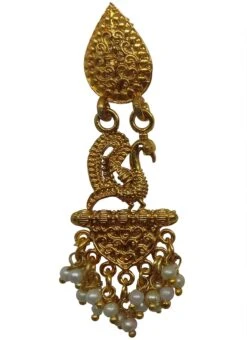 Designer Gold Dangler Earrings Festive Wear