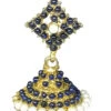 Designer Gold N Navy Blue Jhumka Earrings Festive Wear -ZariGrace Shop designer gold n navy blue jhumka earrings ermvf11118 l