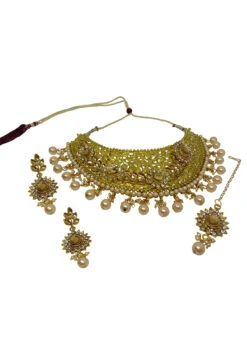 Designer Gold Stones Necklace Set Party Wear 7 Designer Gold Stones Necklace Set Party Wear -ZariGrace Shop designer gold stones necklace set jynmvd11090 b