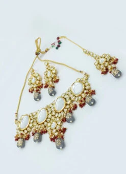 ZariGrace Shop -ZariGrace Shop designer grey beads choker set jynsmni1042 u