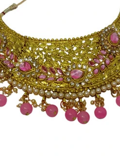 Designer Light Pink Necklace Set Party Wear