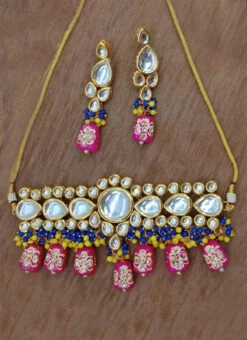 Designer Magenta Pink Beads Choker Set Party Wear 7 Designer Magenta Pink Beads Choker Set Party Wear -ZariGrace Shop designer magenta pink beads choker set jynsmni1047 b