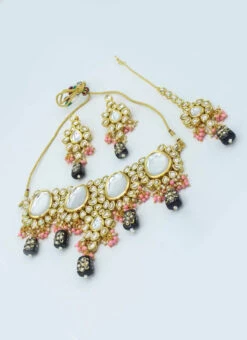 Designer Navy Blue Beads Choker Set Party Wear -ZariGrace Shop designer navy blue beads choker set jynsmni1040 b