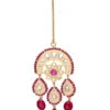 Designer Pink N Red Stones Kundan Mangtikka Festive Wear