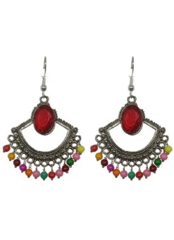 Designer Red Dangler Hook Earrings After Six Wear -ZariGrace Shop designer red dangler hook earrings ermvf10954 b