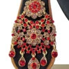 Designer Ruby Red Stones Princess Necklace Set Party Wear -ZariGrace Shop designer ruby red stones princess necklace set jymssrk121179 l