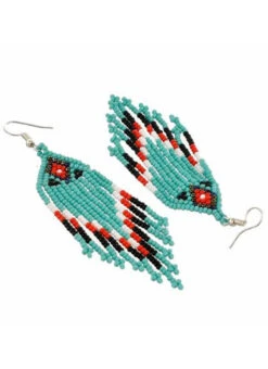 Designer Teal Beads Dangler Hook Earrings After Six Wear -ZariGrace Shop designer teal beads dangler hook earrings ermvf10960 b