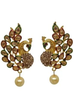 Designer White Stud Earrings Festive Wear -ZariGrace Shop designer white stud earrings ermvf10974 u