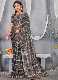 Digital And Sequins Soft Net Multicolor Saree Party Wear -ZariGrace Shop digital and sequins soft net multicolor saree sasun1621 u