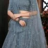 Dove Grey Net Thread Embroidery Umbrella Lehenga Party Wear -ZariGrace Shop dove grey net thread embroidery umbrella lehenga ghsom1636 l